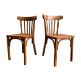 Pair of vintage wooden bistro chairs