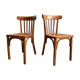 Pair of vintage wooden bistro chairs