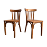 Paire de chaises bistrot en bois vintage