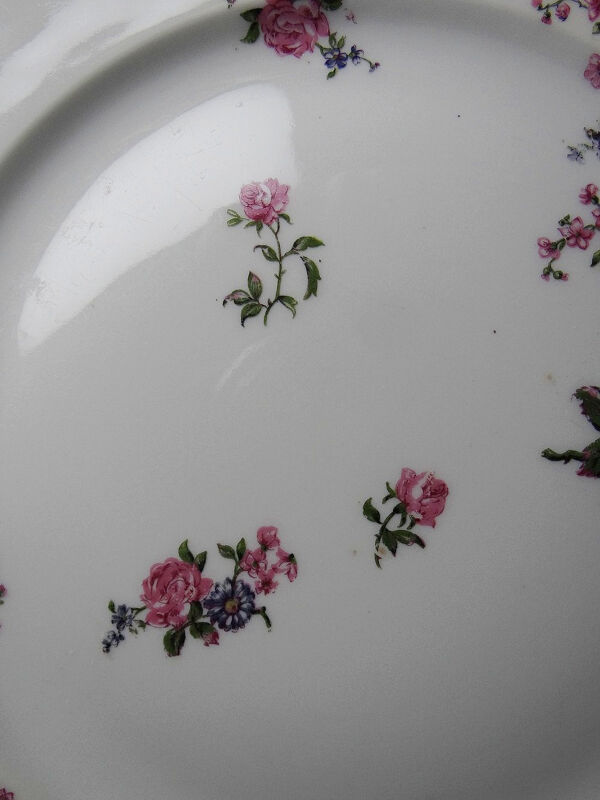 4 assiettes plates Bernardaud porcelaine de Limoges décor floral années 20-50