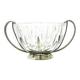 Postmodernist sugar bowl, glass, silver-plated brass, HEFRA, Poland, 1970s