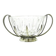 Postmodernist sugar bowl, glass, silver-plated brass, HEFRA, Poland, 1970s