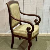 Armchair with crosses - 19th century restoration in mahogany