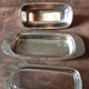 Original vintage metal butter dish