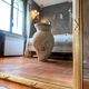 Antique mirror with a gilded pediment Louis XVI