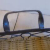 Wicker and iron serving tray