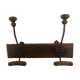 Vintage wooden coat rack 2 metal hooks