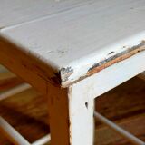 Workshop stool in vintage patinated solid wood