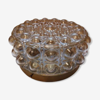 Plafonnier bulles de verre ambré