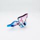 Murano Crystal Sommerso Organic Sculpture Bowl - Blue & Fuchsia
