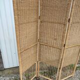 Vintage screen wicker rattan bamboo