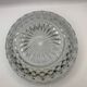 Chiseled glass (crystal?) salad bowl with silver metal edge