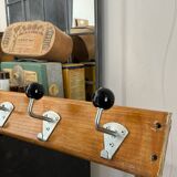 Old school coat rack 10 black ball hooks