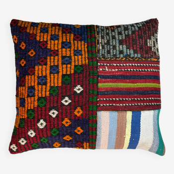 Housse de coussin kilim turc vintage, 55 x 55 cm