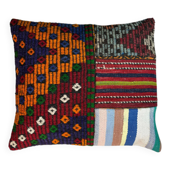 Housse de coussin kilim turc vintage, 55 x 55 cm