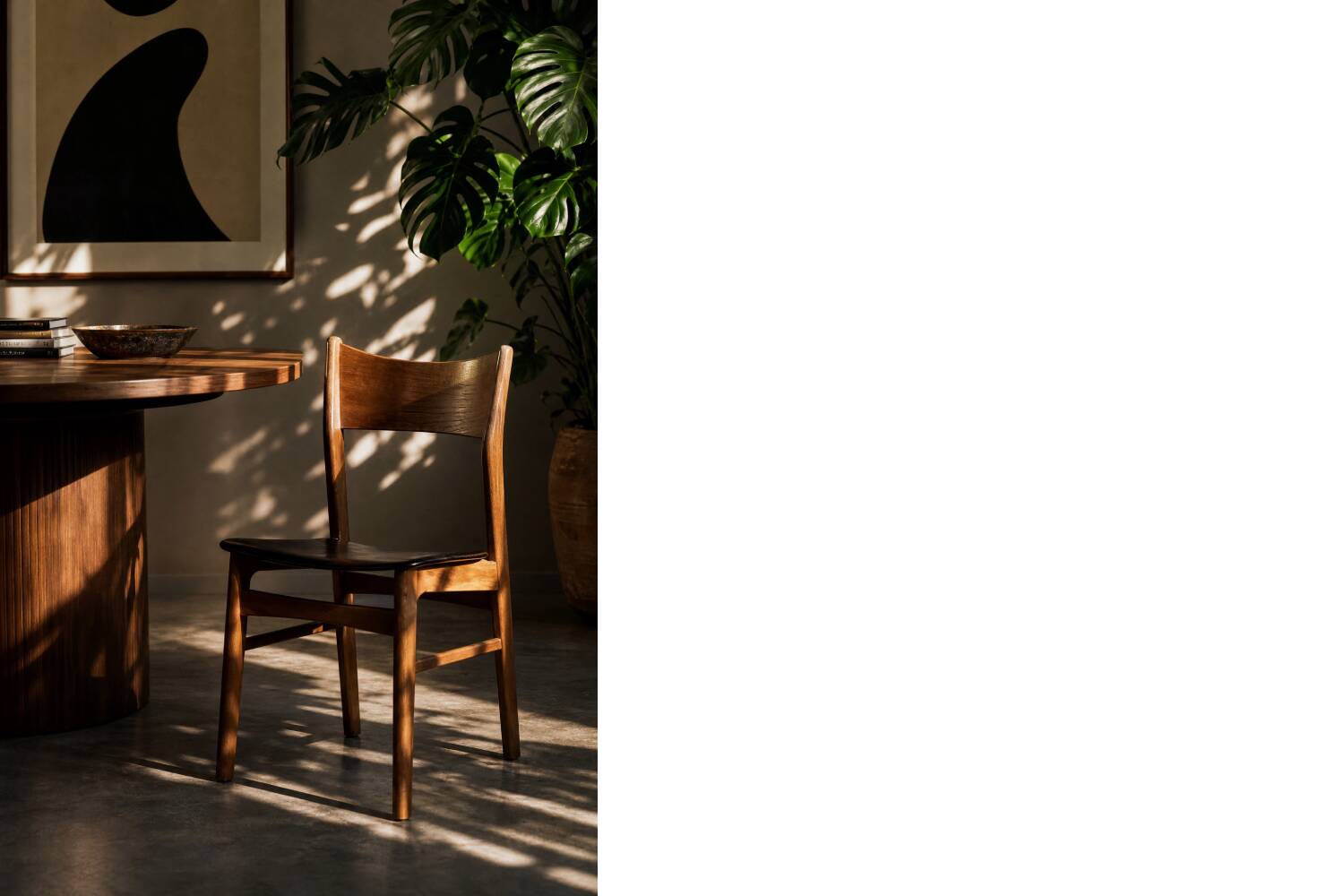 Ensemble de 4 chaises de salle à manger vintage mi-siècle danoise modernes en hêtre et teck.