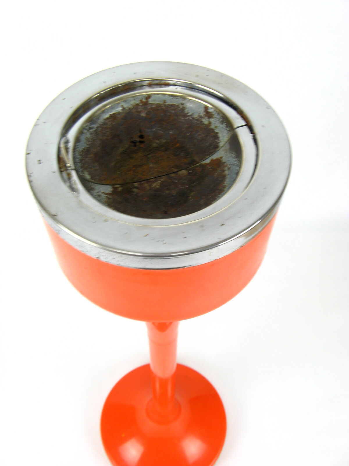 Orange standing ashtray