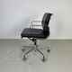 Eames Vitra for Herman Miller black leather Soft Pad Group chair