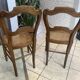Pair of N2 antique caned and wooden chairs from the 1900s.