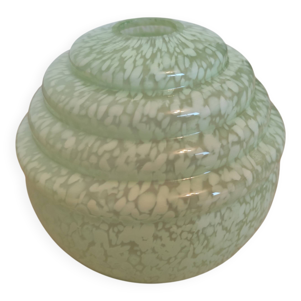 Abat-jour globe en verre de pierre d'albâtre de marbre gris noir soufflé avec le