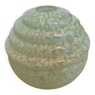 Abat-jour globe en verre moucheté Boule Art Déco vintage