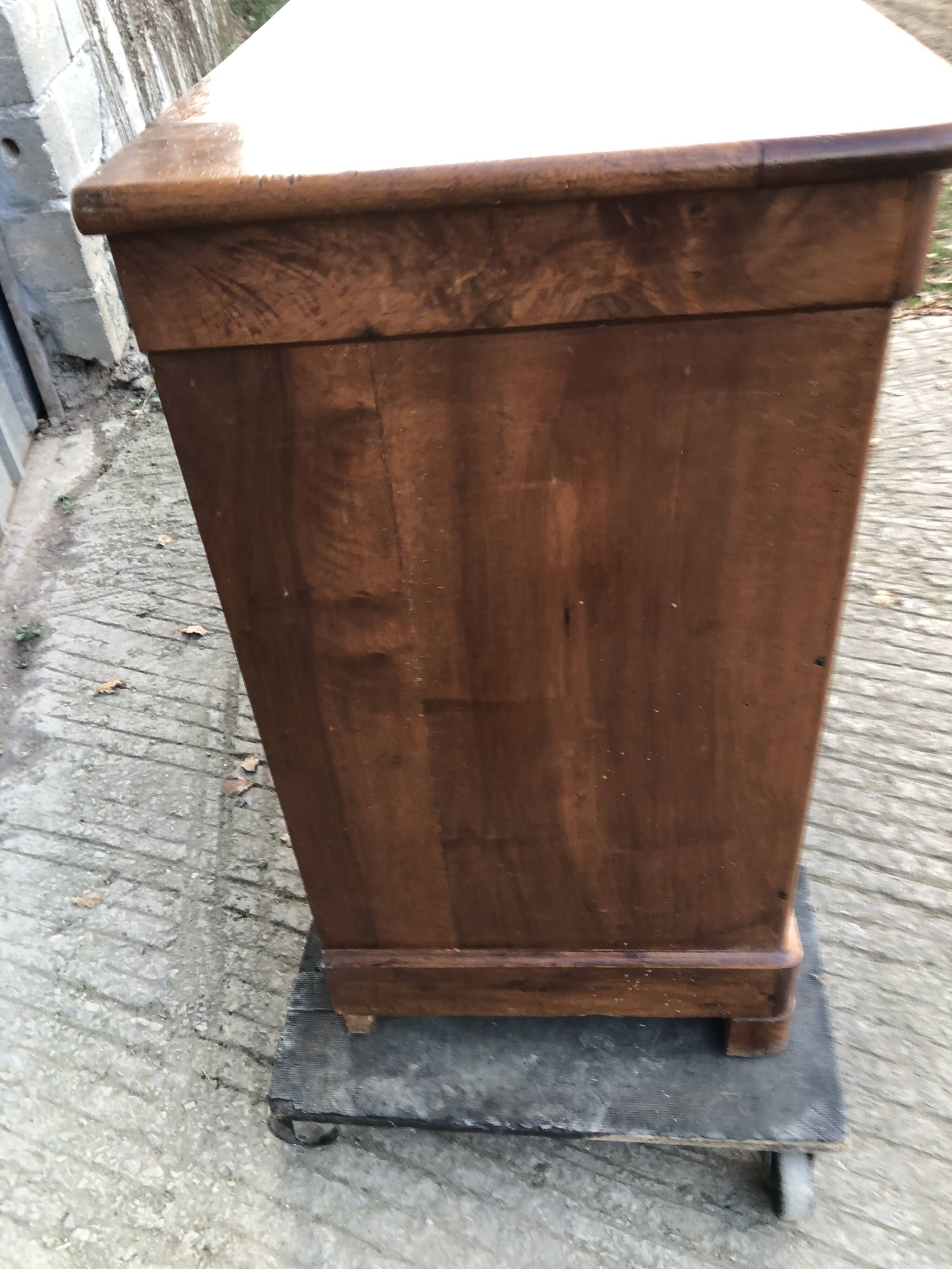 Louis Philippe style sideboard in solid walnut with 3 doors and 1 pull-out shelf.