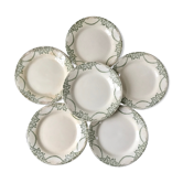 Set of 6 flat plates Terre de Fer Creil and Montereau service Napoleon "Labrador"