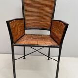 Bamboo and iron armchair