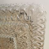 Plafonnier vintage en verre gaufré : éclairage rétro des années 1970