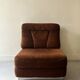 Velvet armchair with chrome metal by J. Charpentier, France, design 1970.