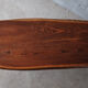 Table basse en bois brut forme libre et pieds compas années 50 60