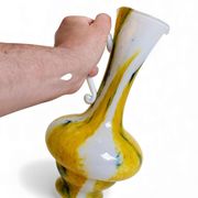 Cristallerie de Clichy White Opaline Pitcher Vase, Handmade in France