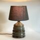 Vintage handmade stoneware geometric lamp