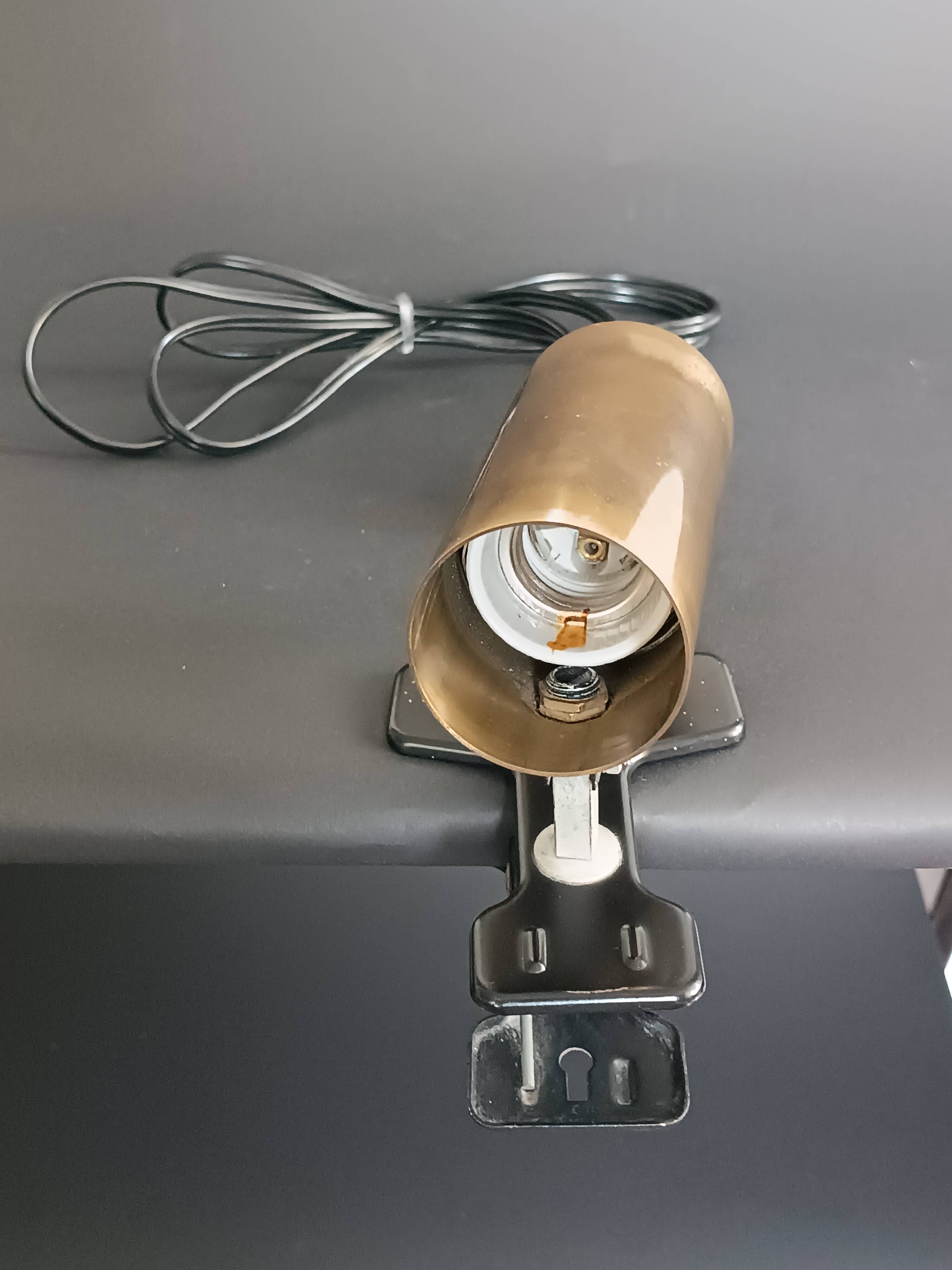 Parscot 1960s gold metal tube clamp lamp