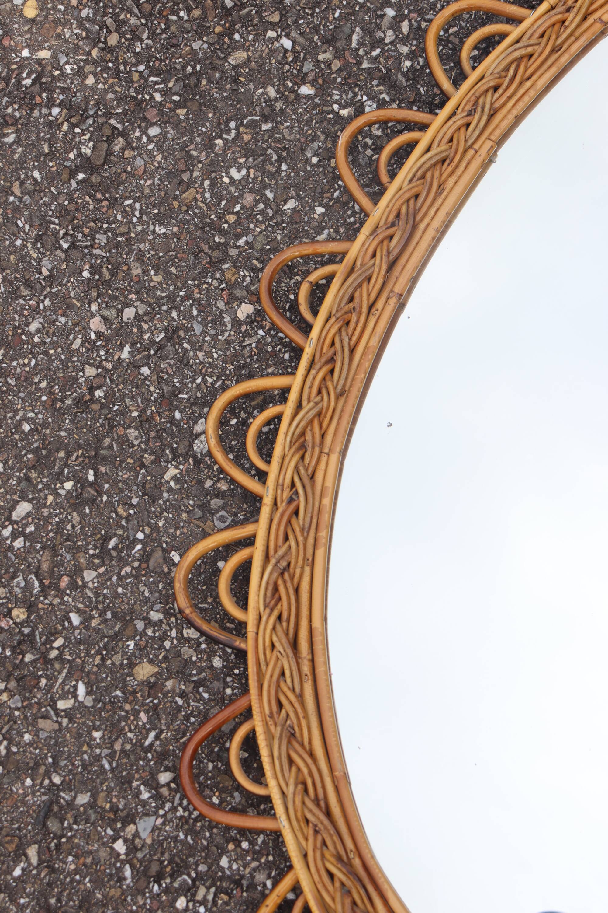 Extra large rattan mirror design Italy