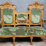 Dans l'esprit des formes d'Alfonce Mucha : banquette époque Art Nouveau