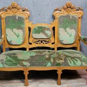In the spirit of Alfonce Mucha's forms: Art Nouveau period bench