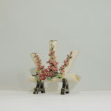 Old ceramic bouquet maker from the 1930s - Vintage Victorian French Majolica