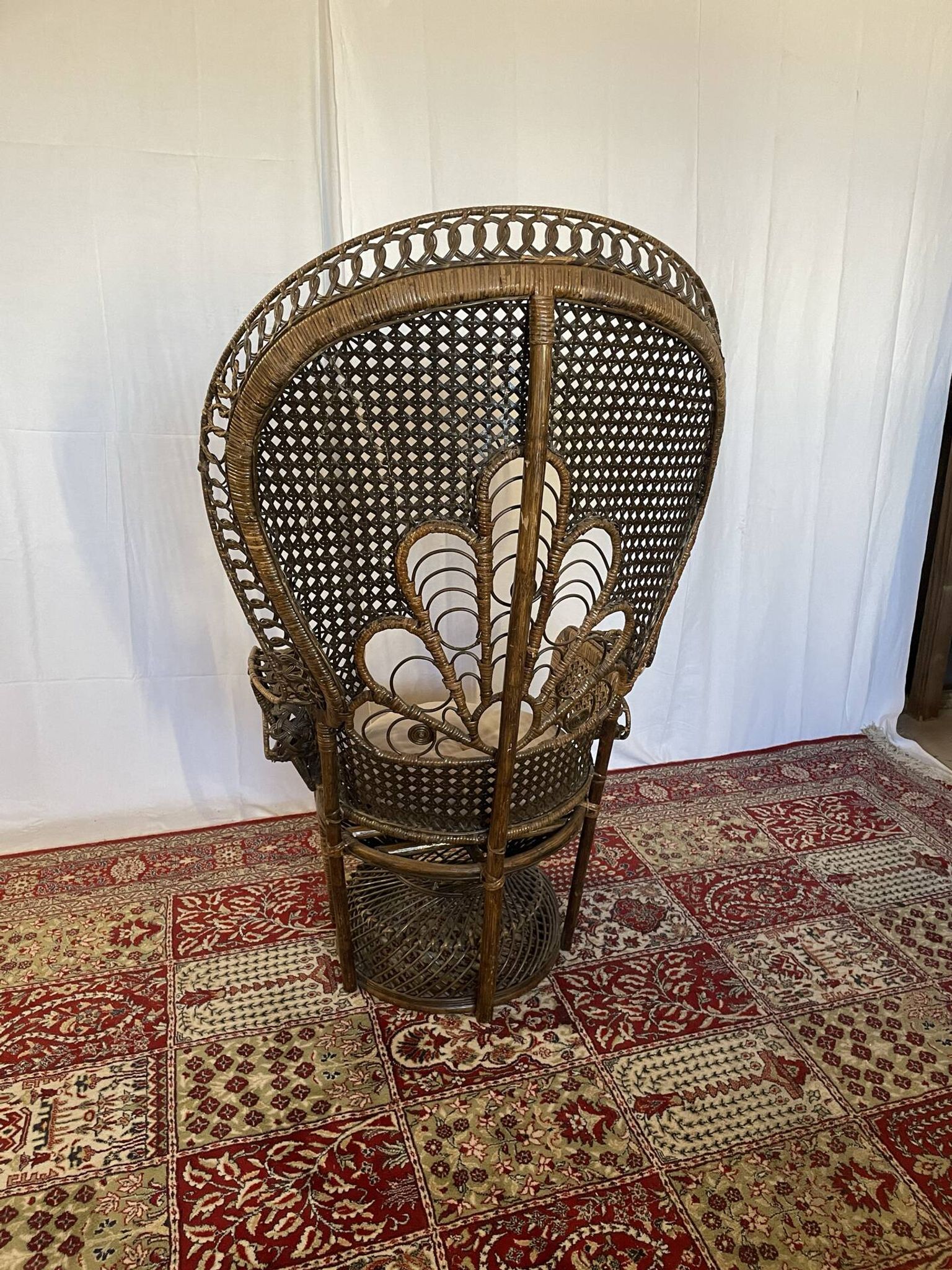 Vintage Emmanuelle armchair in rattan
