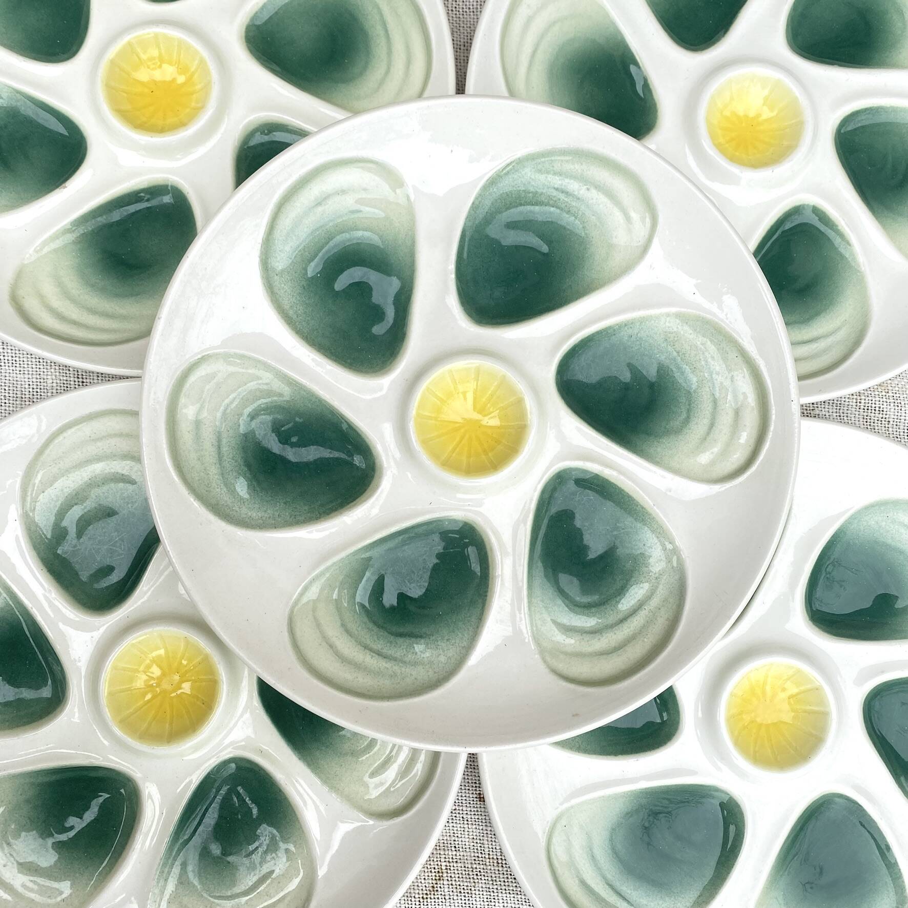 Assiettes à huitres salins France années 60