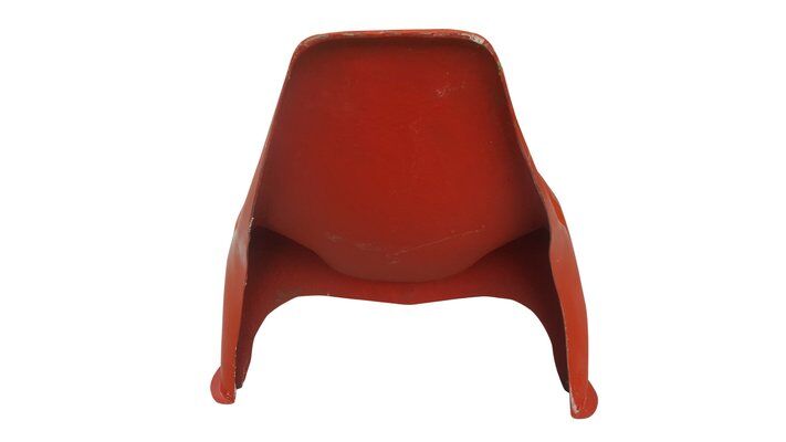 Modern mid-century red pool chaise longue