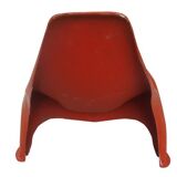 Modern mid-century red pool chaise longue