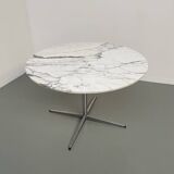 60s marble table with chrome cross base