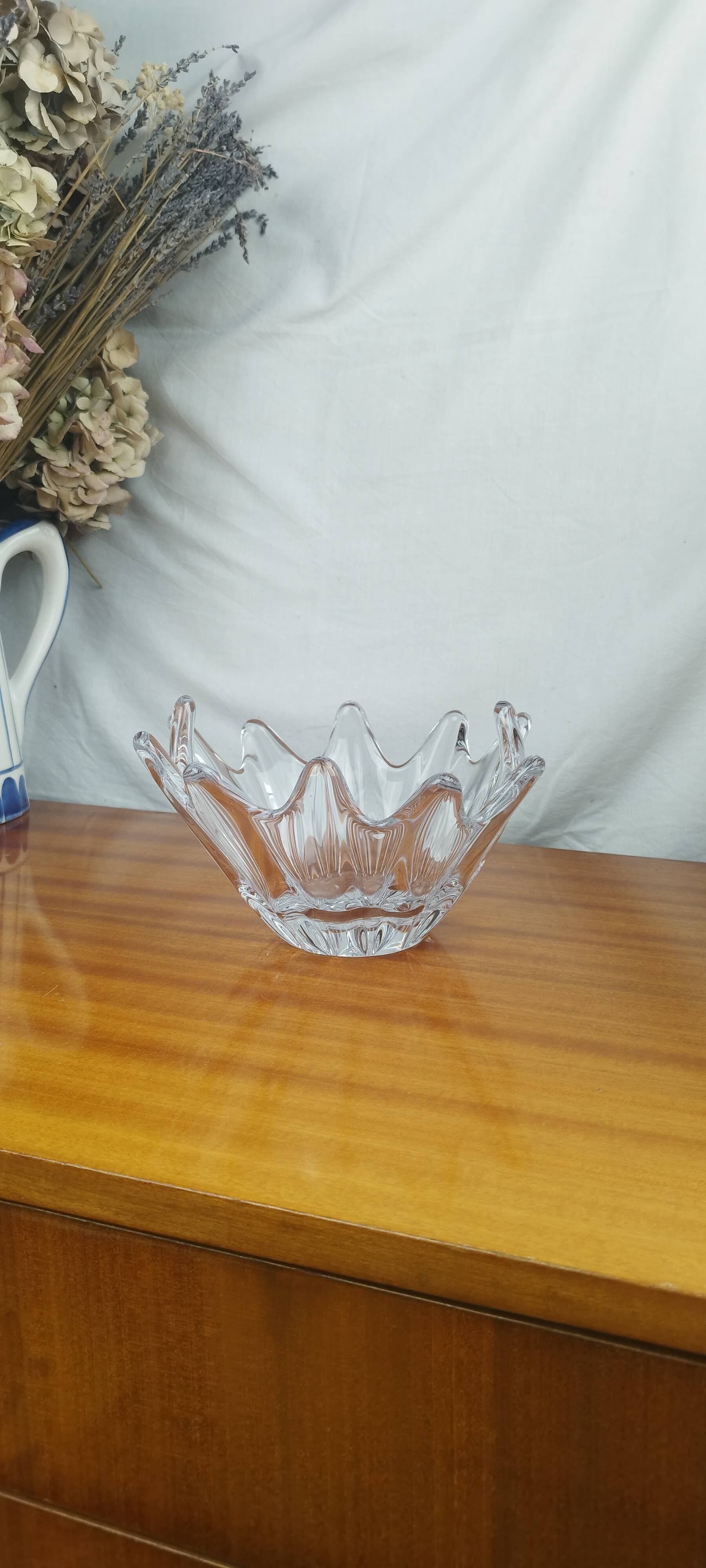 Daum France Crystal Starfish Fruit Bowl, Vintage 70s