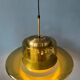 Suspension Space Age Dijkstra en verre fumé jaune, Mid-Century