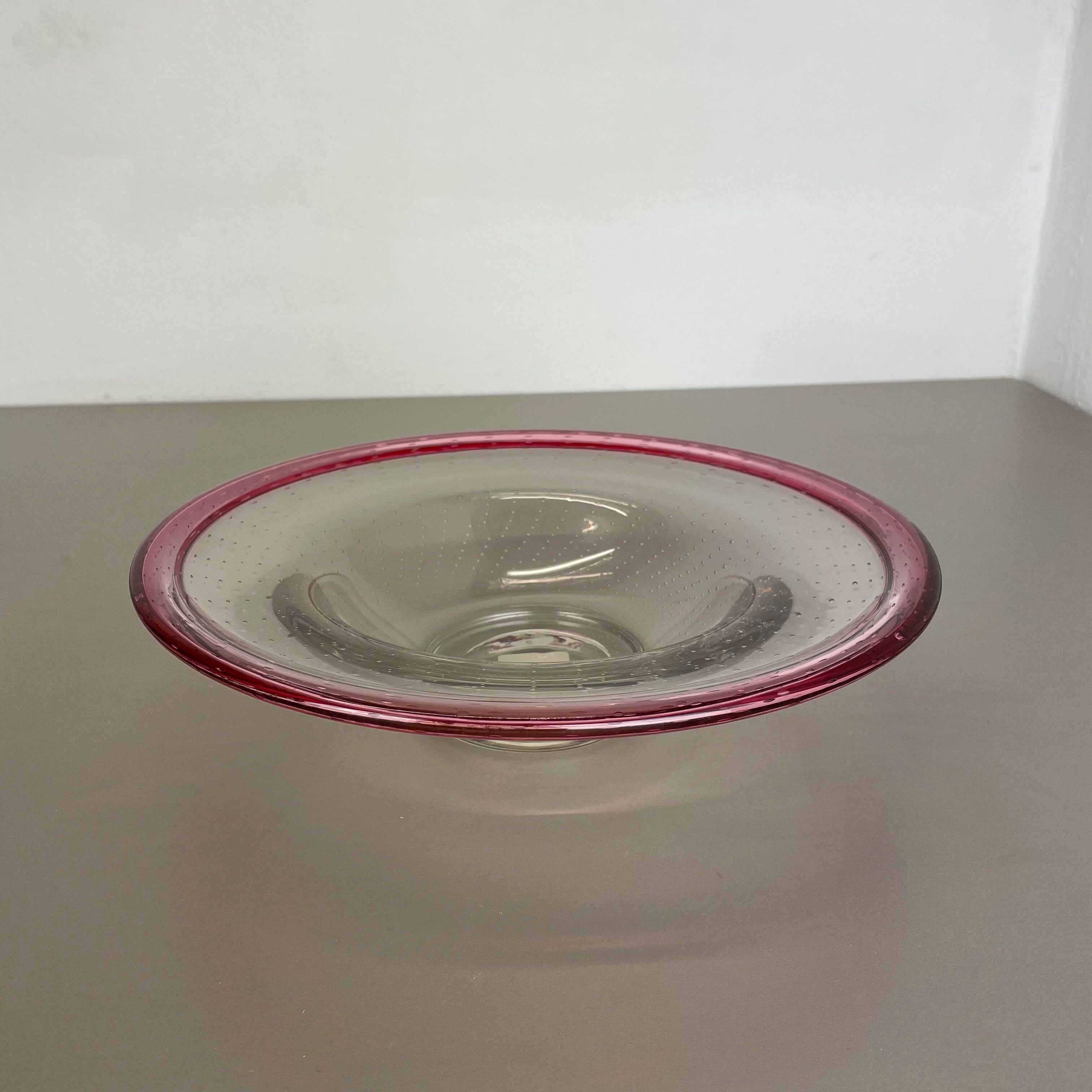 German 2,2kg Glass Bowl by Karl Wiedmann for WMF, 1960s Baushaus Art Deco