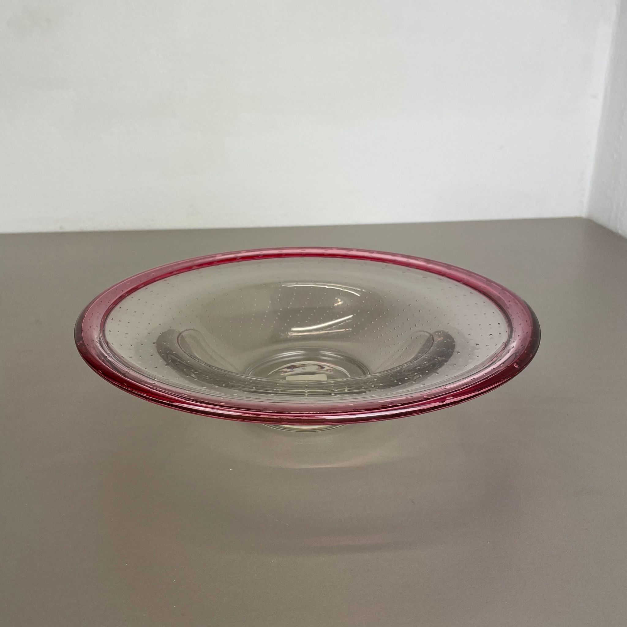 German 2,2kg Glass Bowl by Karl Wiedmann for WMF, 1960s Baushaus Art Deco