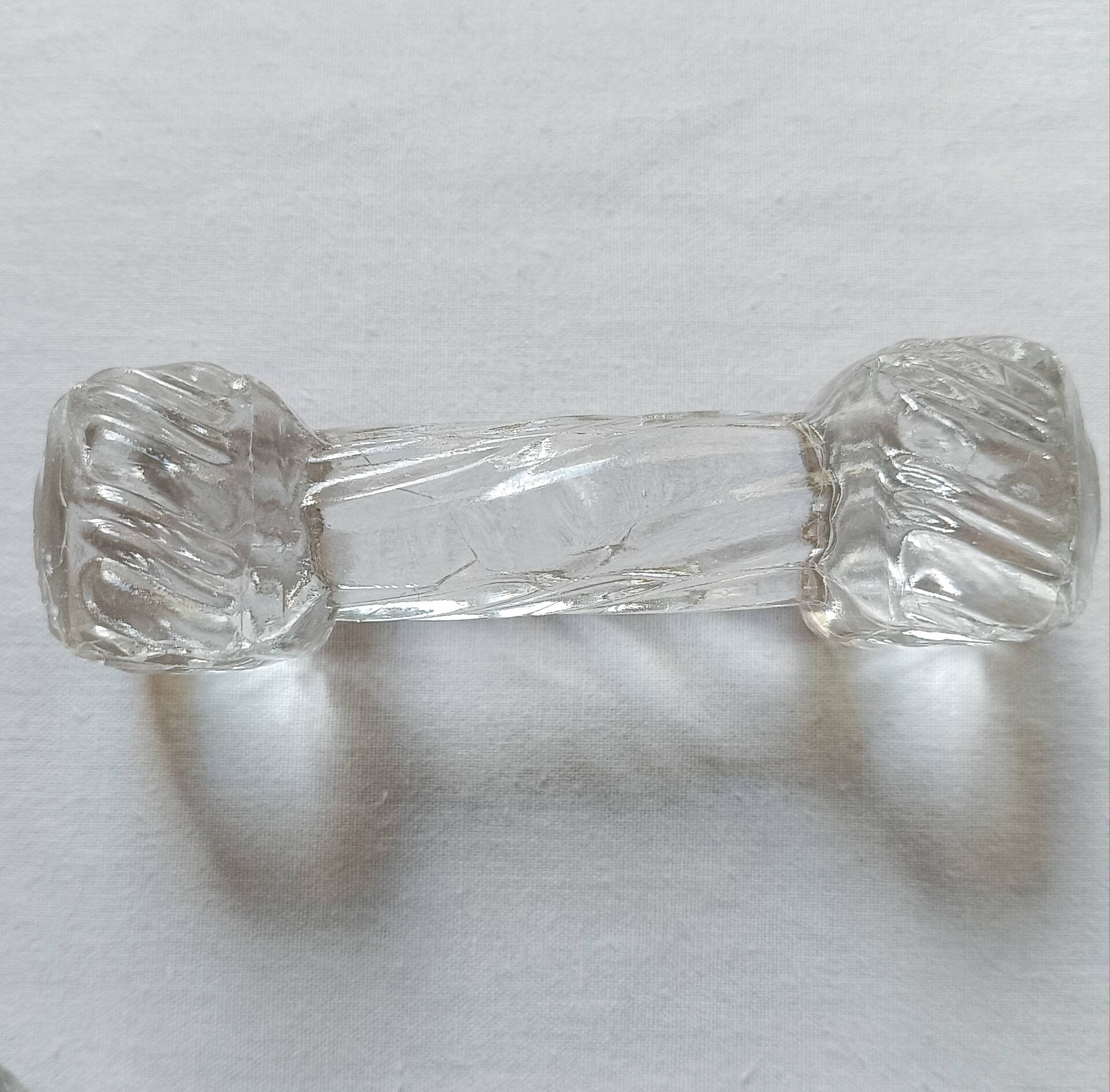 Set of 10 antique twisted moulded glass knife rests – Art Deco style