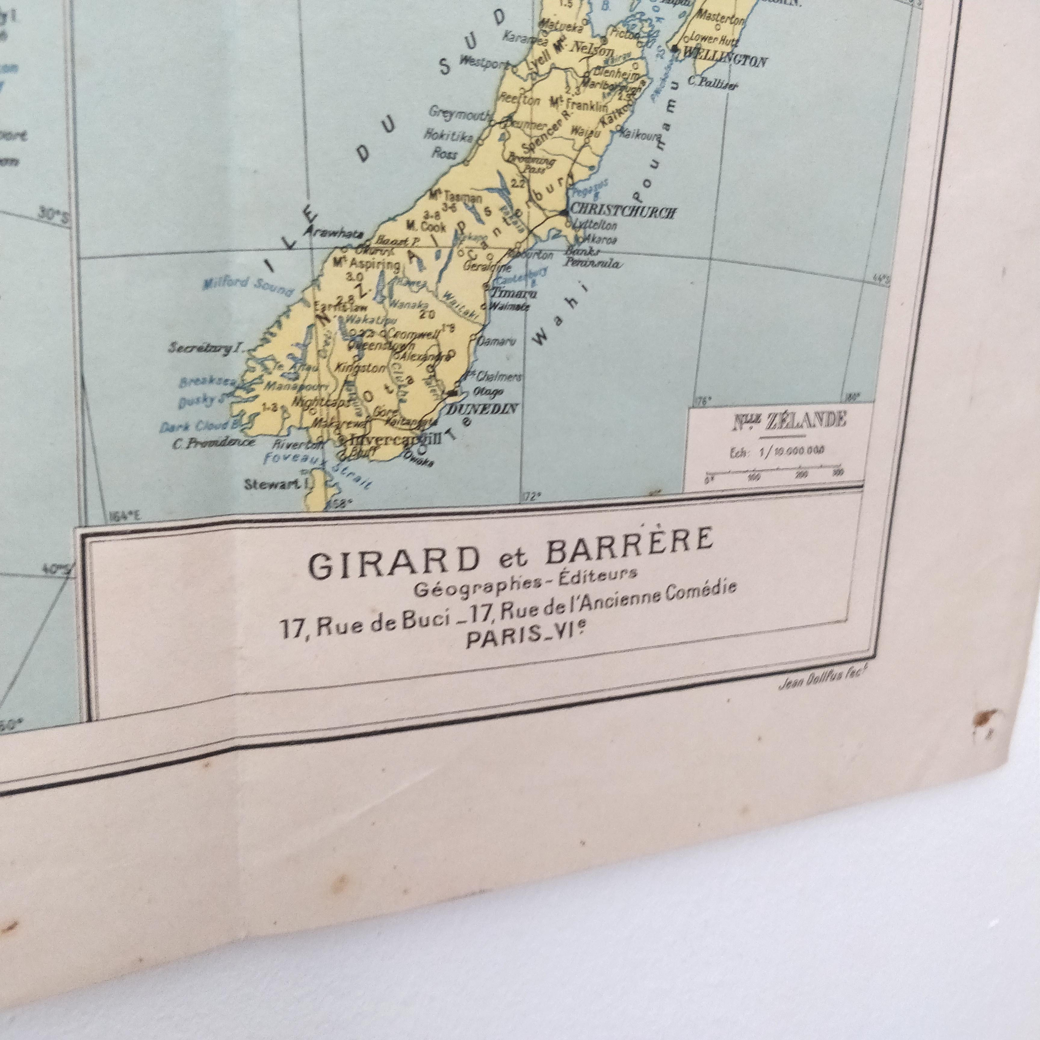 Ancient Pacific Ocean map and its archipelagos Edition Girard 99 by 65cm