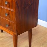Mid century retro vintage Danish three drawer rosewood chest of drawers 1960s